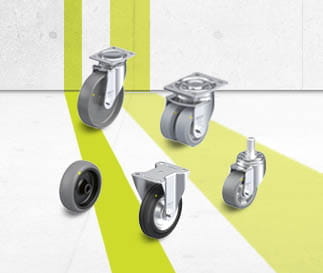 Electrically conductive and antistatic wheel and caster series