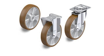 ALB wheel and caster series with Blickle Besthane polyurethane tread