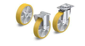 ALTH wheels and casters with Blickle Extrathane polyurethane tread