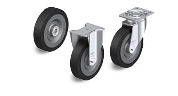 SE elastic solid rubber wheels and casters “Blickle EasyRoll”