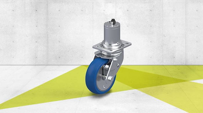 Swivel caster with electromagnetic drum brake