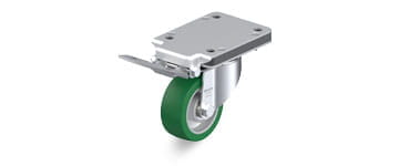 Compatible swivel casters for ErgoMove 500: Pressed steel swivel casters with “ideal-stop” brake