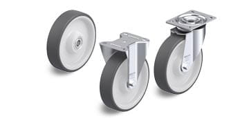 POTH wheels and casters with injection-moulded polyurethane tread