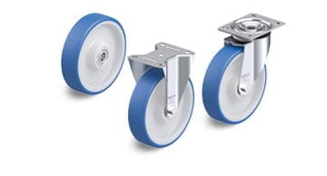 POTHS wheels and casters with injection-moulded polyurethane tread