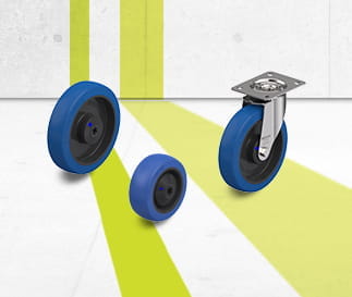 POBS wheel and caster series with Blickle Besthane Soft polyurethane tread