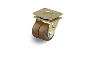GB – Twin wheel casters with Blickle Besthane polyurethane tread
