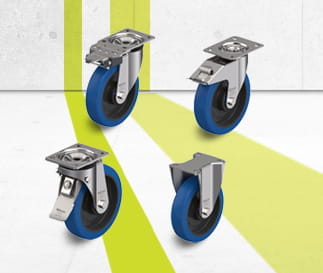 POBS wheels and caster series with polyurethane tread Blickle Bestahne Soft