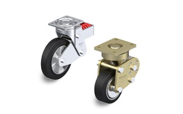 ALEV spring-loaded swivel casters with plate