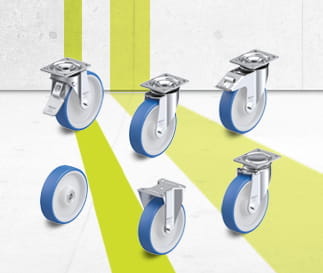 POTHS wheels and casters series with injection-moulded polyurethane tread