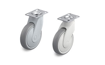 TPA Blickle FLOW and Blickle WAVE synthetic swivel casters with plate
