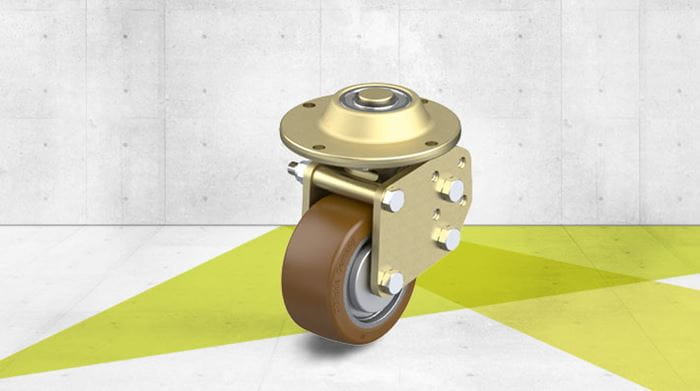 Spring-loaded heavy duty swivel caster with polyurethane torsion spring