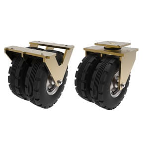 Welded steel heavy duty twin wheel casters with pneumatic tires LSD-PS 464K-946549 and BSD-PS 464K-946545