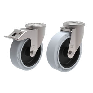 Pressed steel swivel casters with bolt hole LER-POEV 125G-(FI)-SG