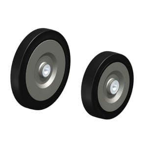 Heavy duty wheel with elastic solid rubber tire `Blickle EasyRoll’, with steel wheel centre SE 400/35K-Z and SE 250/25K