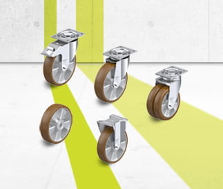 Séries de roues et de roulettes ALB avec bande de roulement en polyuréthane Blickle Besthane
