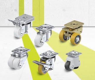 Compact and levelling casters